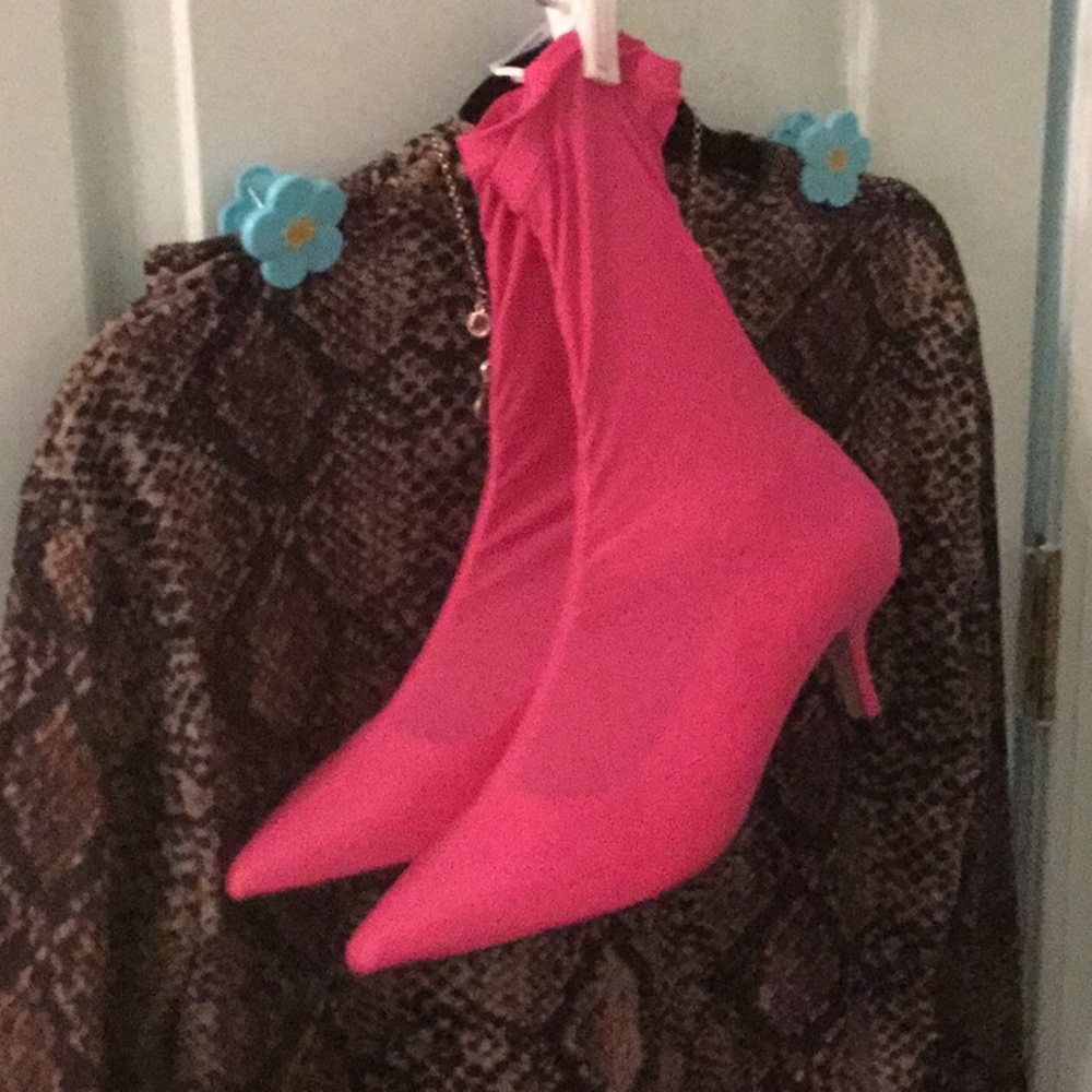 Hot pink sock boots